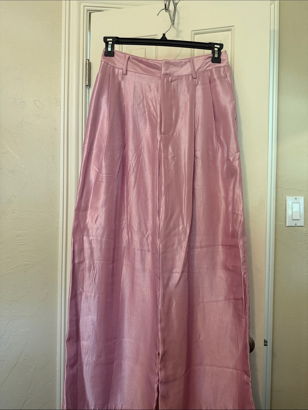 glam Blush Pink Satin Maxi Skirt